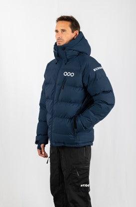 ecoon apparel ski jacket ecothermo men sustainable clothing recyclable premium navy eco181719 KRN glasses ECO181719TS S