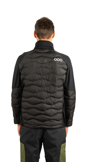 ecoon apparel jacket midlayer ecoactive hybrid insulated men sustainable clothing recyclable premium black eco181901 KRN glasses ECO181901TL L