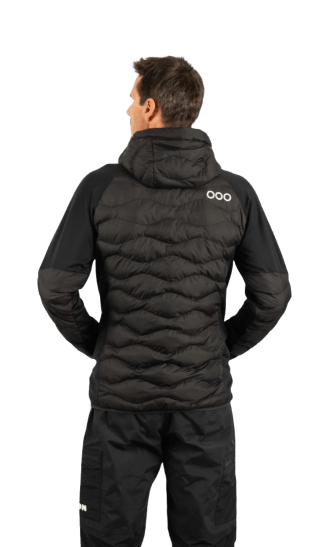ecoon apparel jacket midlayer ecoactive hybrid insulated with hood men sustainable clothing recyclable premium black eco182001 KRN glasses ECO182001TM M