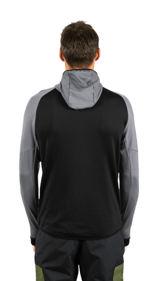 ecoon apparel jacket midlayer ecoactive light insulated with hood men sustainable clothing recyclable premium black grey KRN glasses ECO182101TXL XL