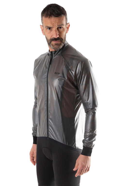 ecoon apparel cycling jacket saint gervais men sustainable clothing recyclable premium black KRN glasses ECO182401TM M