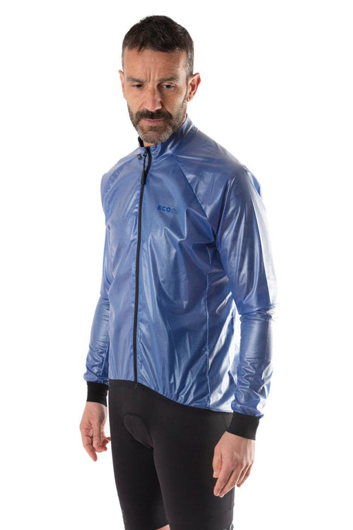 ecoon apparel cycling jacket saint gervais men sustainable clothing recyclable premium blue KRN glasses ECO182403TM M