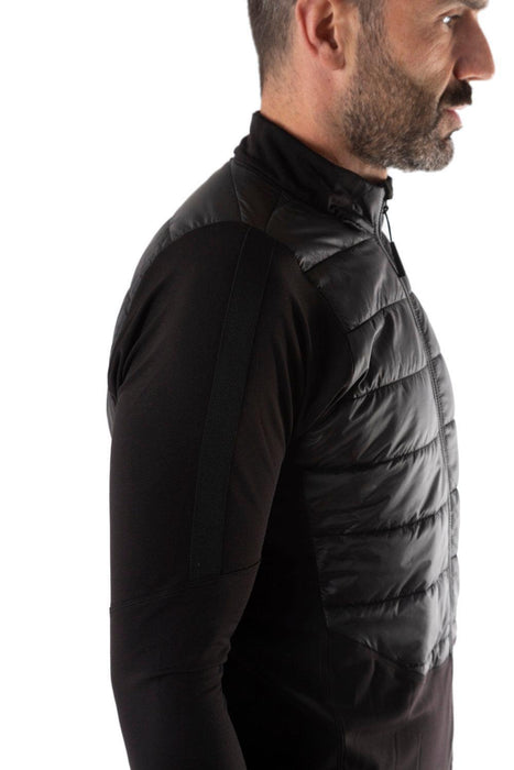 ecoon apparel cycling jacket clermont ferrant men sustainable clothing recyclable premium black KRN glasses 