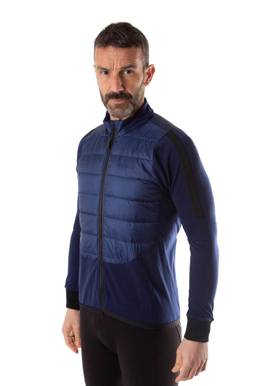 ecoon apparel cycling jacket clermont ferrant men sustainable clothing recyclable premium blue KRN glasses ECO182520TS S