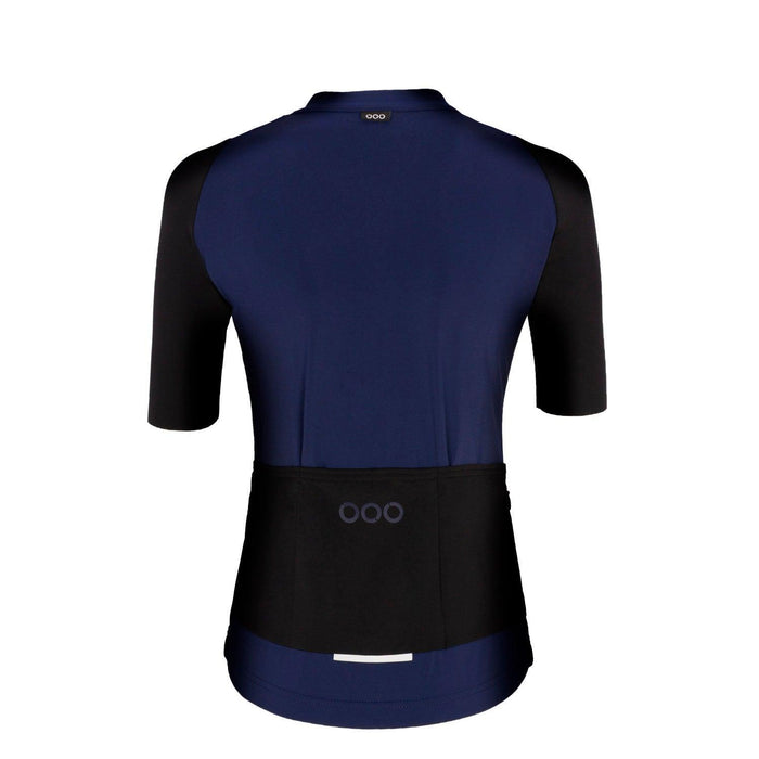 ecoon apparel cycling jersey annemasse women sustainable clothing recyclable premium navy blue KRN glasses 
