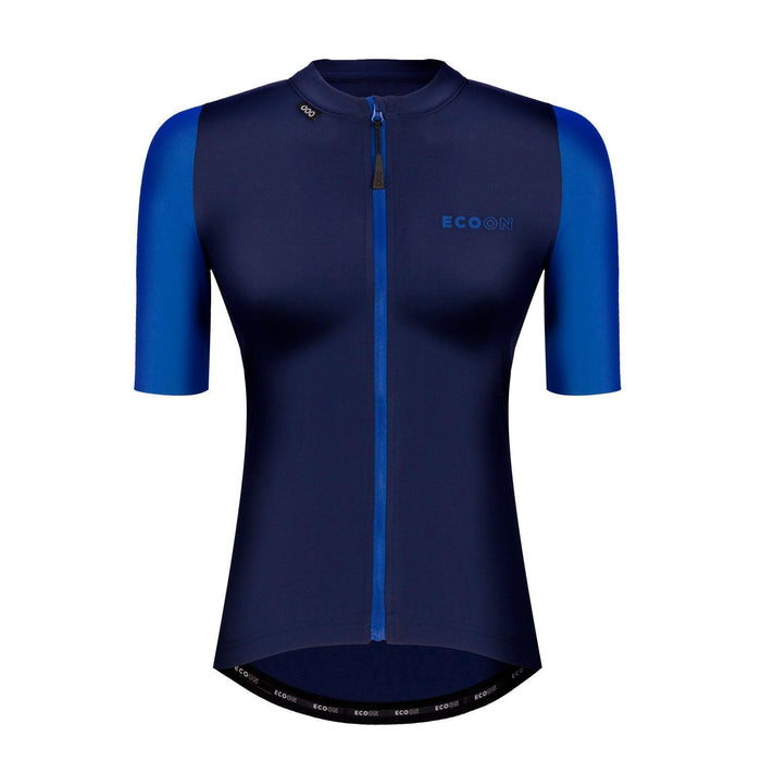 ecoon apparel cycling jersey annemasse women sustainable clothing recyclable premium blue KRN glasses ECO210429TL L