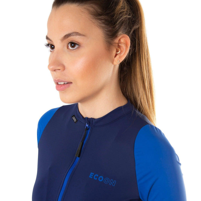 ECOON ANNEMASSE Cycling Jersey Short Sleeve Women Blue
