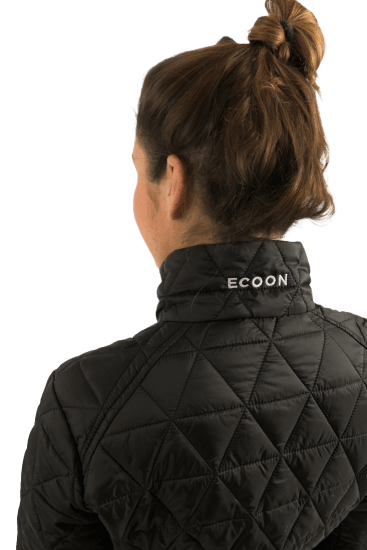 ecoon apparel jacket midlayer ecoactive insulated women sustainable clothing recyclable premium black KRN glasses ECO280301TM M