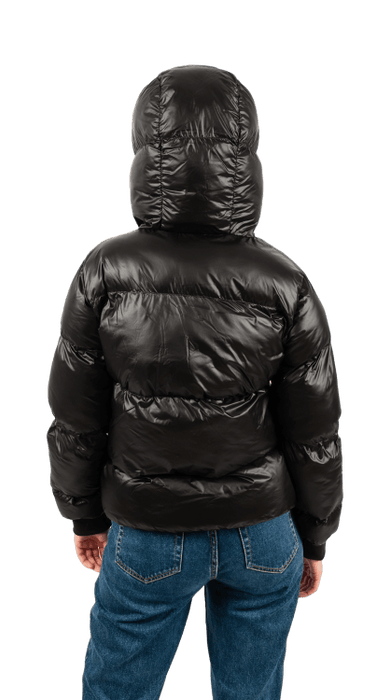ecoon apparel jacket monaco short women sustainable clothing recyclable premium black eco281201_a KRN glasses 