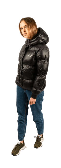 ecoon apparel jacket monaco short women sustainable clothing recyclable premium black eco281201_a KRN glasses ECO281201TM M