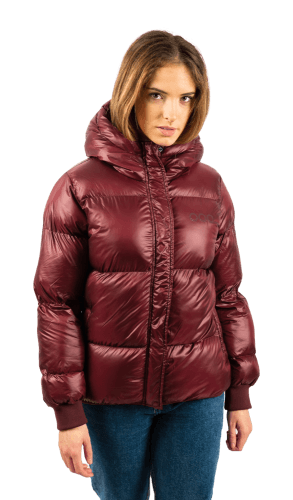 ecoon apparel jacket monaco short women sustainable clothing recyclable premium dark garnet eco281218_a KRN glasses ECO281218TM M