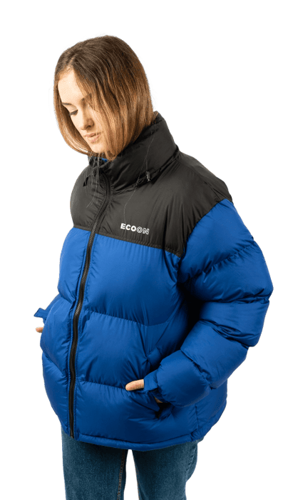 ecoon apparel jacket lisboa short unisex sustainable clothing recyclable premium light blue black eco281303_a KRN glasses 