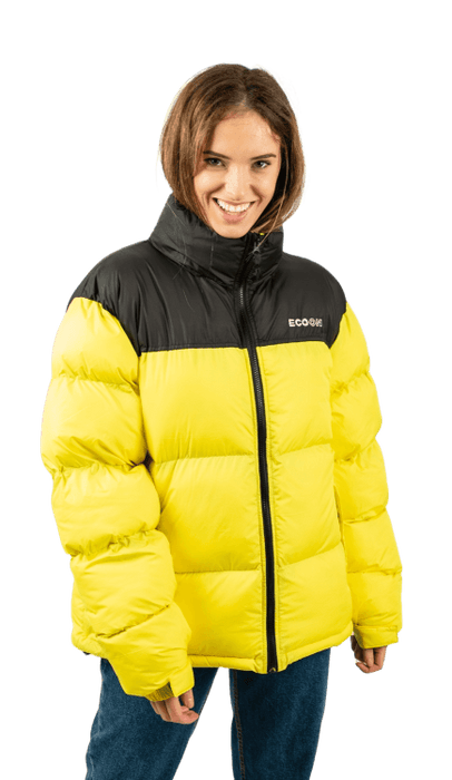 ecoon apparel jacket lisboa short unisex sustainable clothing recyclable premium yellow eco281322_a KRN glasses ECO281322TS S