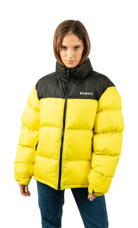 ecoon apparel jacket lisboa short unisex sustainable clothing recyclable premium yellow eco281322_a KRN glasses ECO281322TXS XS