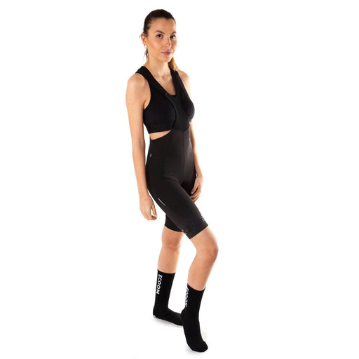 ecoon apparel cycling bibshort megeve women sustainable clothing recyclable premium black KRN glasses ECO290201TS S