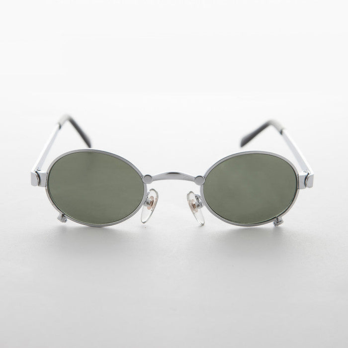 SUNGLASS MUSEUM Small 90s Oval Steampunk Spectacle Vintage Sunglass - Edison