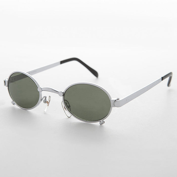 SUNGLASS MUSEUM Small 90s Oval Steampunk Spectacle Vintage Sunglass - Edison