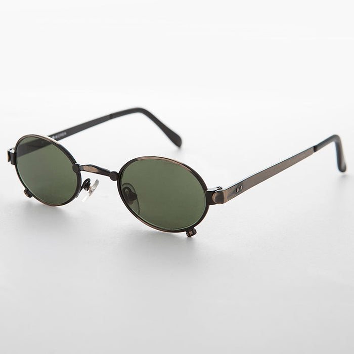 SUNGLASS MUSEUM Small 90s Oval Steampunk Spectacle Vintage Sunglass - Edison