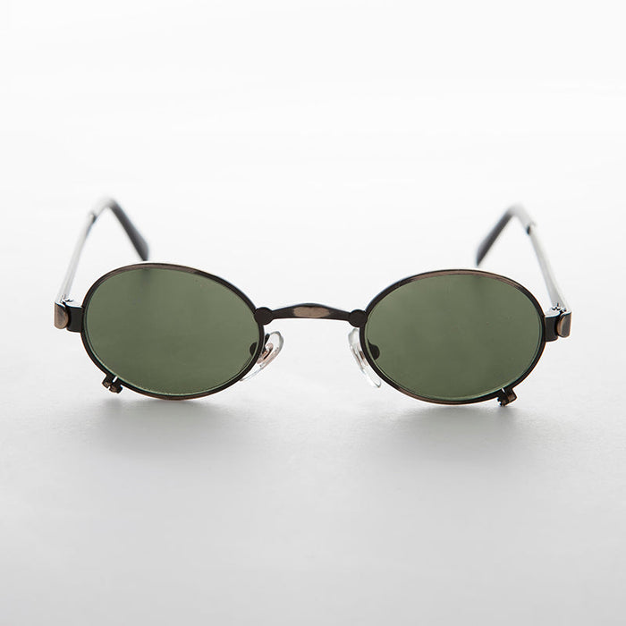 SUNGLASS MUSEUM Small 90s Oval Steampunk Spectacle Vintage Sunglass - Edison