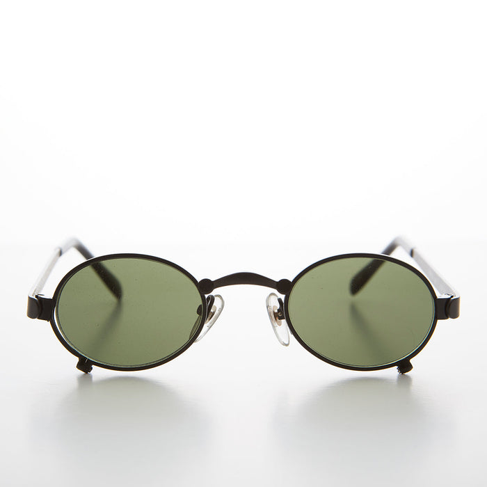 SUNGLASS MUSEUM Small 90s Oval Steampunk Spectacle Vintage Sunglass - Edison