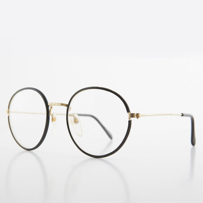 SUNGLASS MUSEUM Round Black Preppy Polo Style Clear Lens Glasses - Einstein 2