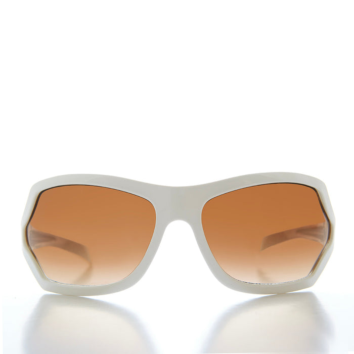 90s Mod Curved Wrap Sleek Sunglasses - Falco