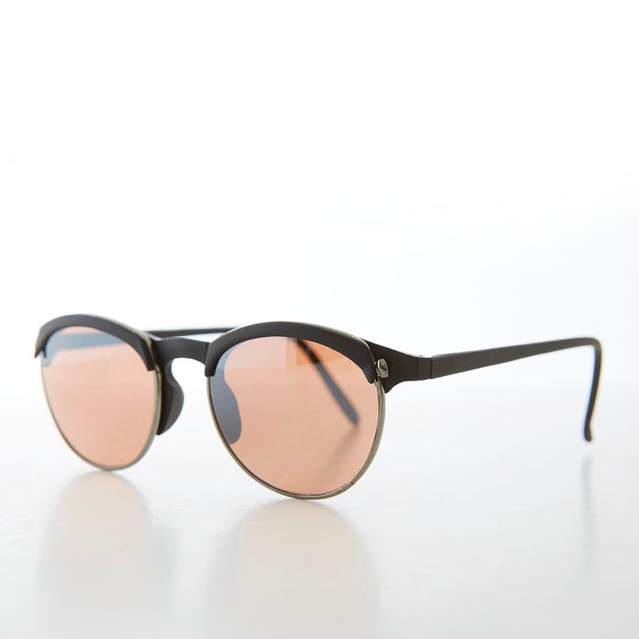 image of sunglasses model SUNGLASS MUSEUM Round Copper Lens Simple Driving Sunglasses  - Fallon
