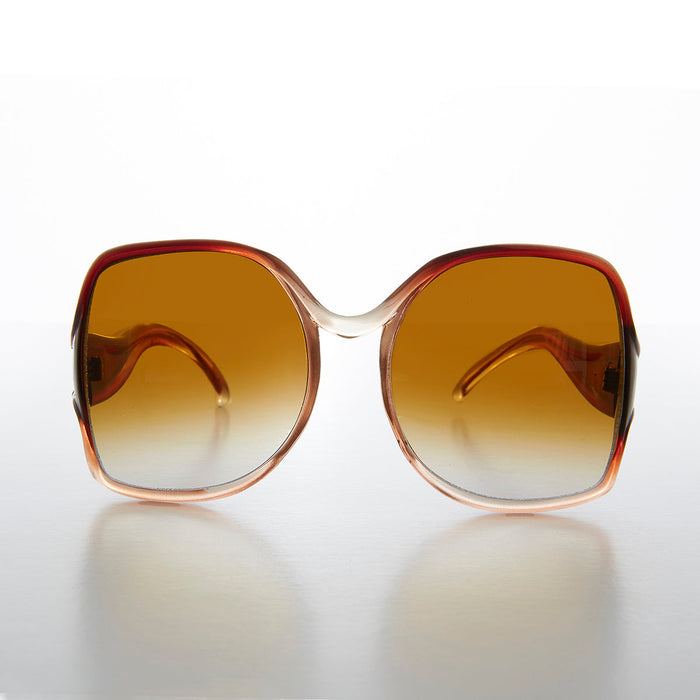Large Women's 80s Vintage Sunglass with Gradient Lens - Fanny