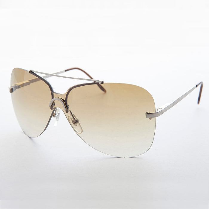 image of sunglasses model SUNGLASS MUSEUM Rimless Butterfly Boho Vintage Sunglass - Farrah