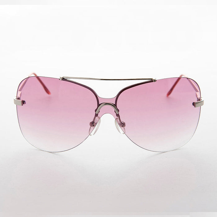 image of sunglasses model SUNGLASS MUSEUM Rimless Butterfly Boho Vintage Sunglass - Farrah