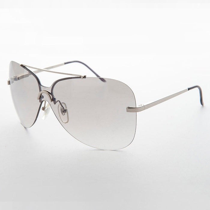 image of sunglasses model SUNGLASS MUSEUM Rimless Butterfly Boho Vintage Sunglass - Farrah