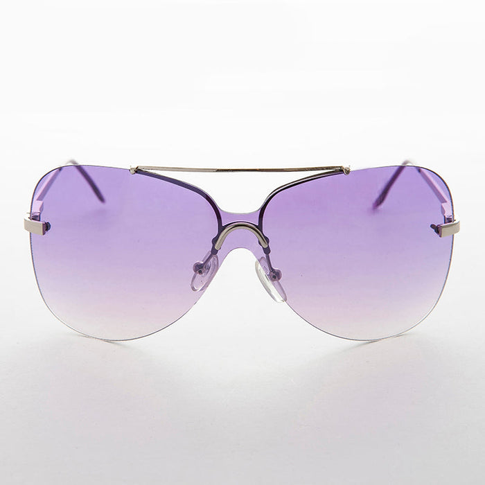 image of sunglasses model SUNGLASS MUSEUM Rimless Butterfly Boho Vintage Sunglass - Farrah