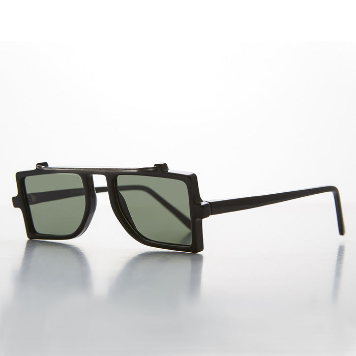 SUNGLASS MUSEUM Grunge Safety Flat Lens Steampunk Vintage Sunglass - Flash