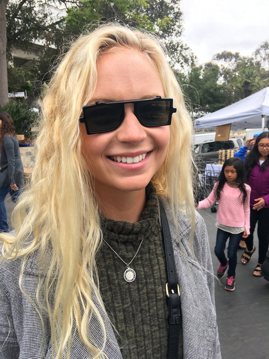 SUNGLASS MUSEUM Grunge Safety Flat Lens Steampunk Vintage Sunglass - Flash