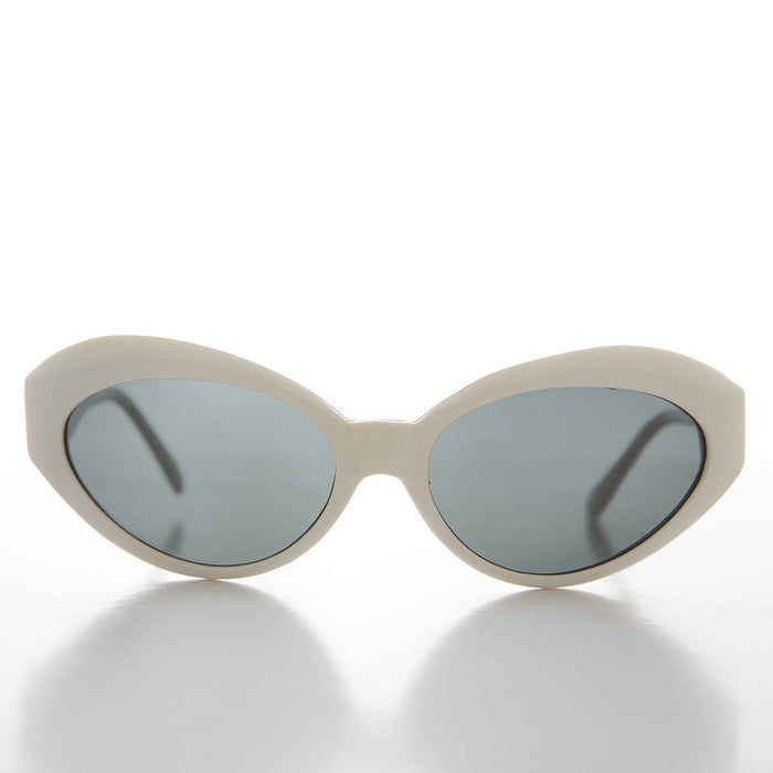 SUNGLASS MUSEUM 90s Curved Cat Eye Sunglass Retro with Glass Lens - Flo