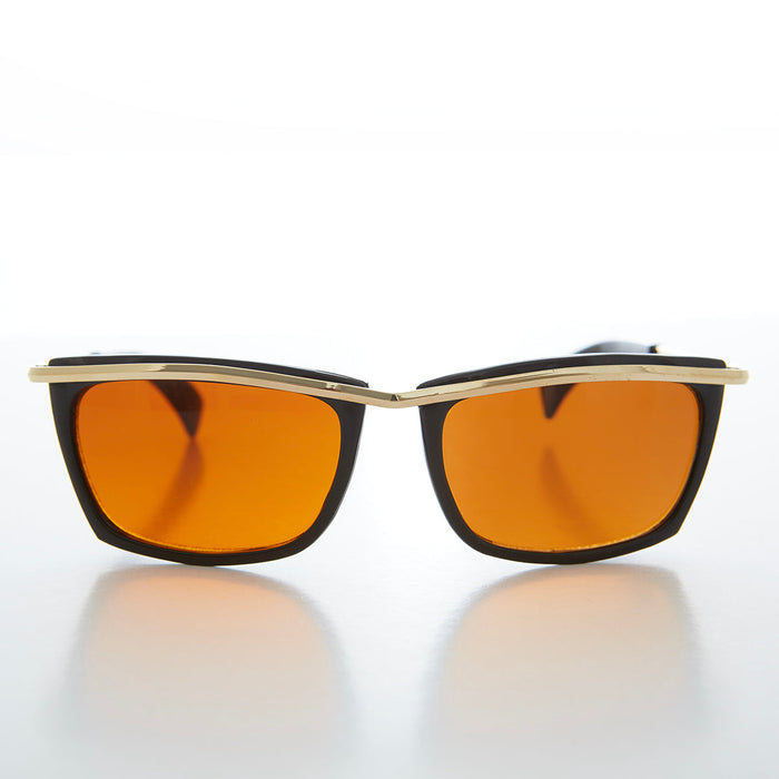 SUNGLASS MUSEUM Rectangular Sunglasses with Orange Lens - Weil