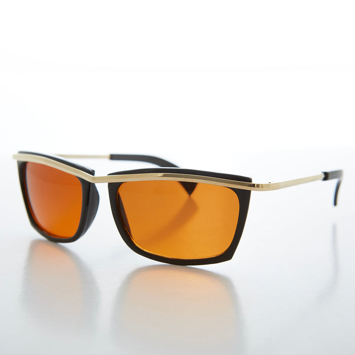SUNGLASS MUSEUM Rectangular Sunglasses with Orange Lens - Weil