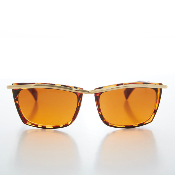 SUNGLASS MUSEUM Rectangular Sunglasses with Orange Lens - Weil