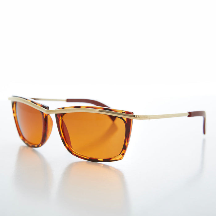SUNGLASS MUSEUM Rectangular Sunglasses with Orange Lens - Weil