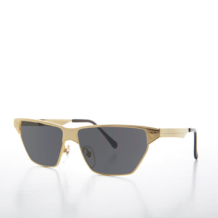 SUNGLASS MUSEUM Gold Triangular Frame Vintage Sunglass - Franca