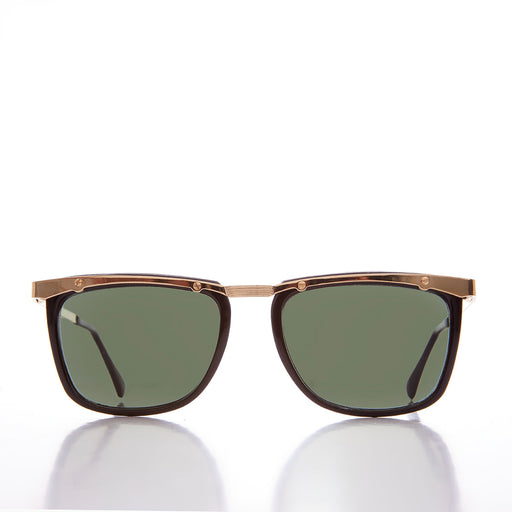 Sunglass Museum 90s Unique Gold Brow Squared Sunglass - Francois - Product image