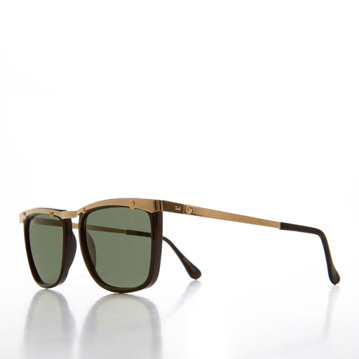 Sunglass Museum 90s Unique Gold Brow Squared Sunglass - Francois - Product image