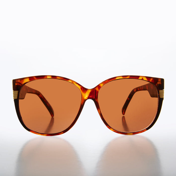 SUNGLASS MUSEUM Women's Large Vintage Sunglass With Copper Lens - Frieda