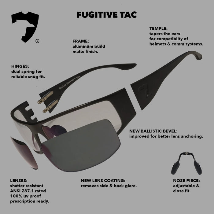 Fugitive TAC Brushed GunMetal / Polarized ANSI Z87.1-2015