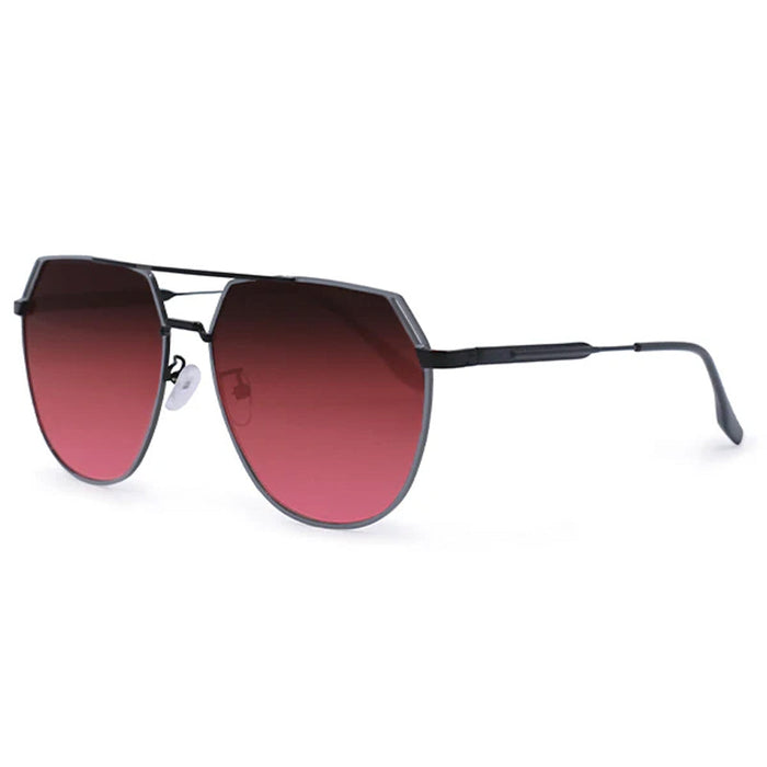 TOPFOXX Sunglasses Farrah - Black Frame Ruby Lens Square Aviator Sunglasses