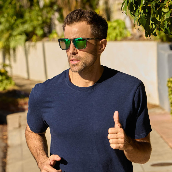 image of sunglasses model Knockaround Clear Grey / Green Moonshine Fast Lanes Sport