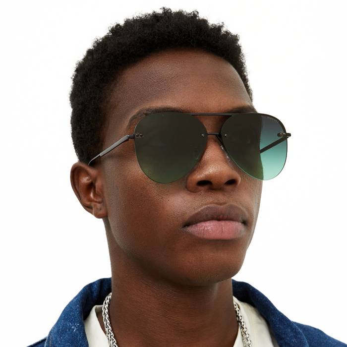 TOPFOXX Sunglasses Smaller Megan 2 - Dark Green Metal Aviator Sunglasses