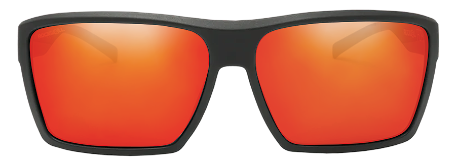 image of sunglasses model Rockwell Time Forte (Black/Orange Polarized/Mirror)