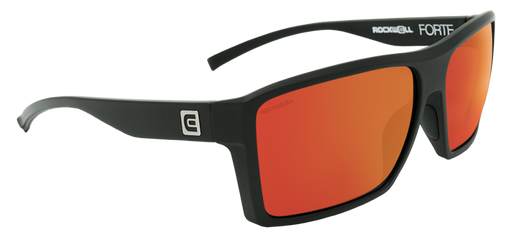 image of sunglasses model Rockwell Time Forte (Black/Orange Polarized/Mirror)