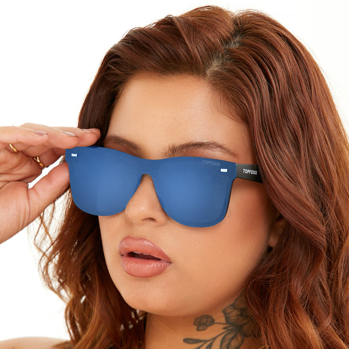 TOPFOXX Sustainable Future - Navy Blue Square Wayfarer Sunglasses - Product image